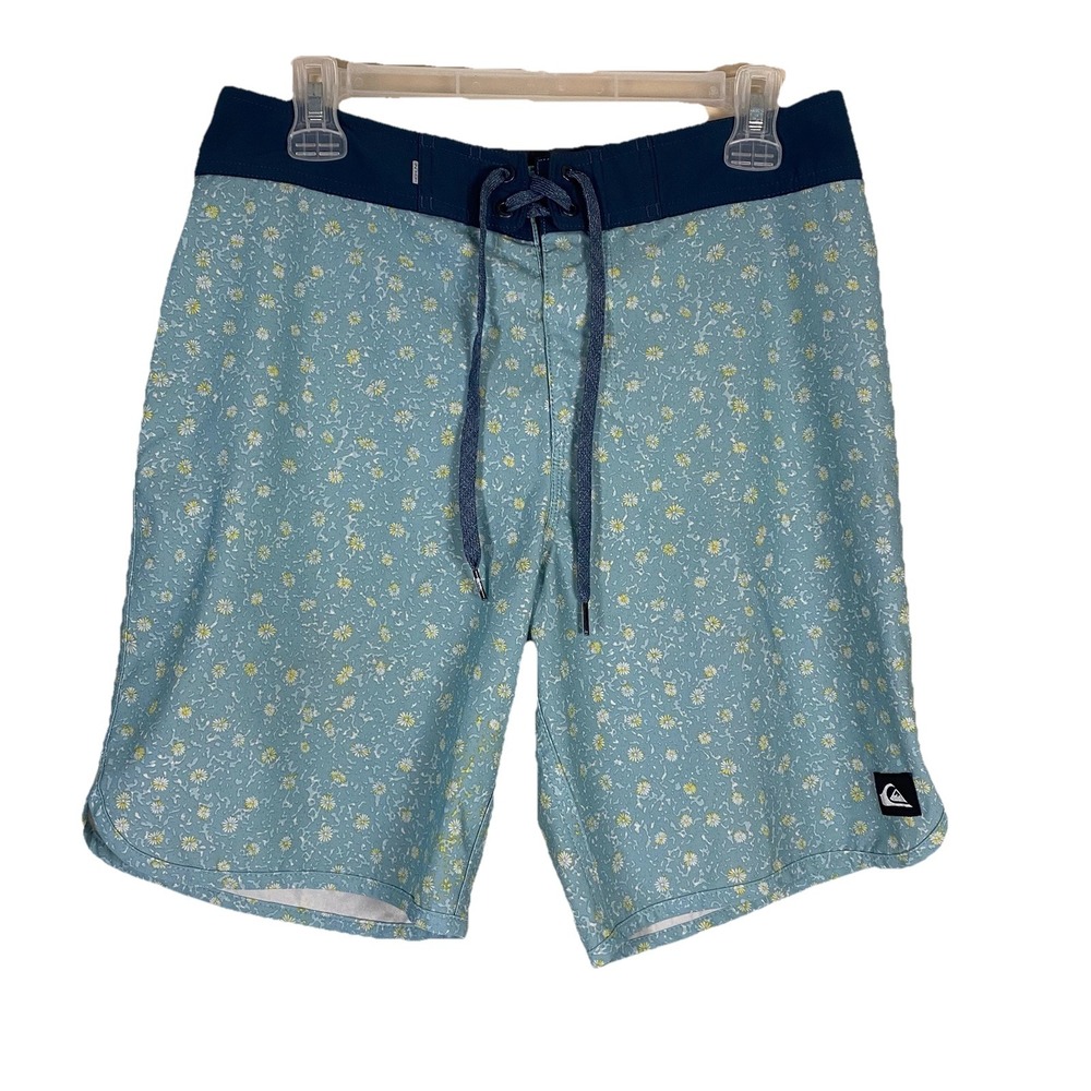 Quicksilver Highline Board Shorts Mens Sz 30 Surfsilk  Blue  4 Way Stretch Swim